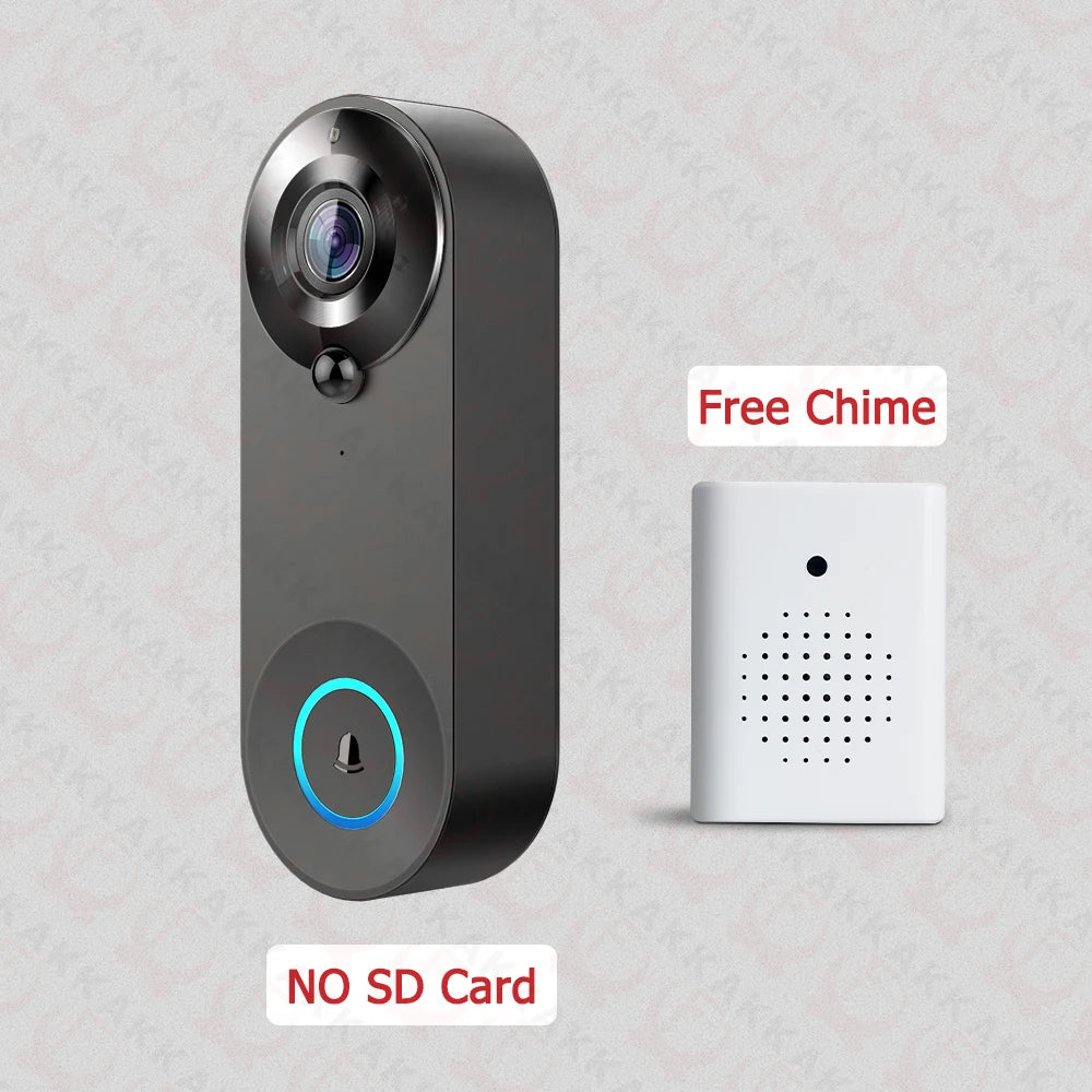 KAK Wireless WiFi Video Doorbell Camera Smart Door Viewer Peephole 1080P HD PIR Motion Detection Night Vision Visual Intercom