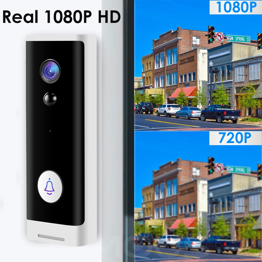 Tuya WiFi Doorbell Camera 1080P HD Battery Video Door Bell Smart Home Night View Security Protect APP Control Alexa Google