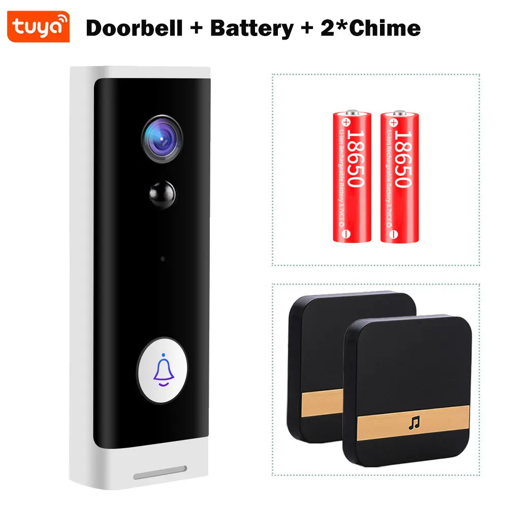 Tuya WiFi Doorbell Camera 1080P HD Battery Video Door Bell Smart Home Night View Security Protect APP Control Alexa Google