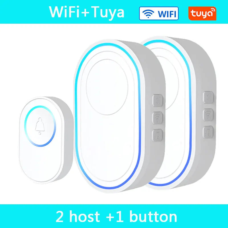 Wireless Doorbell Tuya App Intelligent Home Welcome Doorbell Waterproof Button LED Light 433MHz Security Alarm Smart Doorbell