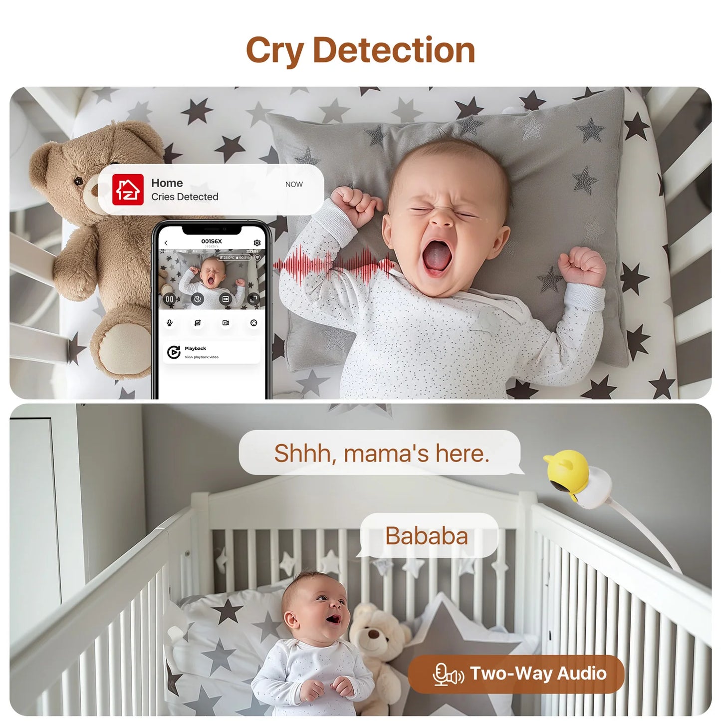 ZOSI C516 2.5K 4MP Plug-in PT Wireless Security Indoor Camera with Cry Detection, Virtual Fence,2.4/5GHz WiFi Smart Baby Monitor