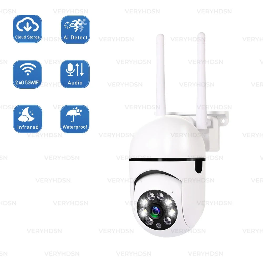 5G Wifi IP Camera FHD Wireless Security Surveillance Cameras Outdoor 4X Digital Zoom Night Color AI Smart Tracking Two Way Audio