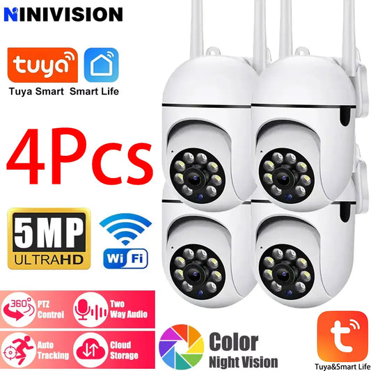 Tuya 5MP Wifi Camera Indoor 360 PTZ Pet Baby Monitor IR Night Vision Ai Detect P2P Surveillance IP Cameras With Tuya Smart Life