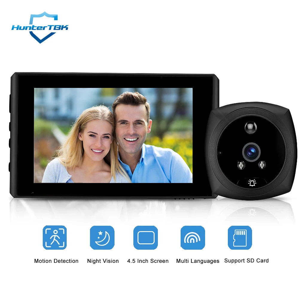 4.5 Inch 1080P Digital Door Viewer Smart Home Peephole Doorbell Camera PIR Motion Detection Night Vision Video Doorbell