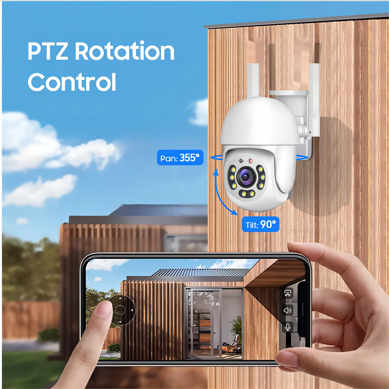 Tuya 4MP PTZ WIFI Network Camera Security Protection Outdoor IP66 Waterproof 5G Dual-band Camera Home Video Surveillance