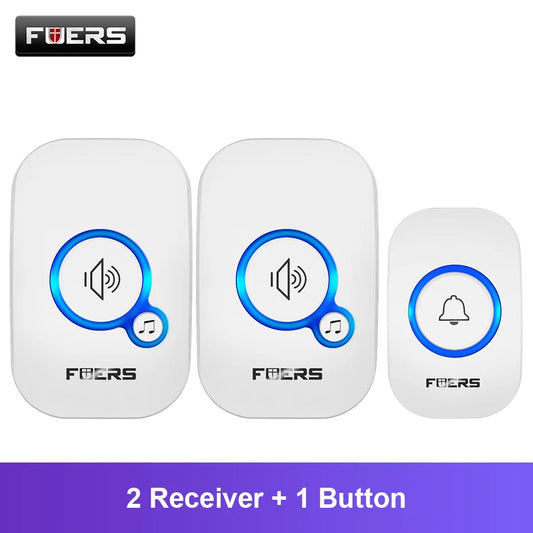 Fuers M557 Doorbell Waterproof Wireless Chime Home Doorbell  Intelligent 32 Songs Smart Doorbell Alarm With Battery