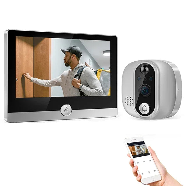 Jeatone 4.3Inch LCD Video Peephole Doorbell Camera Alexa Tuya Smart Home 1080P Wifi Wireless Door Bell Eye Viewer PIR Movement