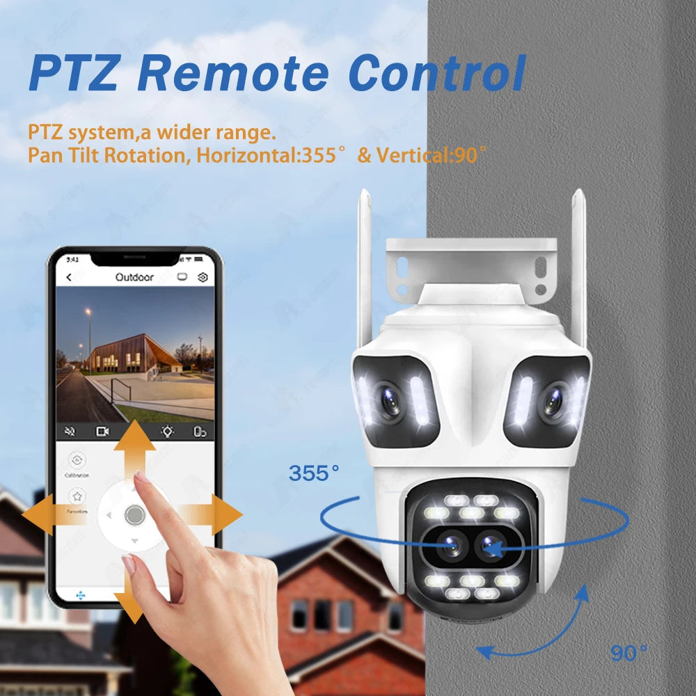 iCsee 8X Zoom 16MP Outdoor WiFi IP Camera Two Way Audio Video Surveillance PTZ Wireless Human Detection CCTV IP security Camera