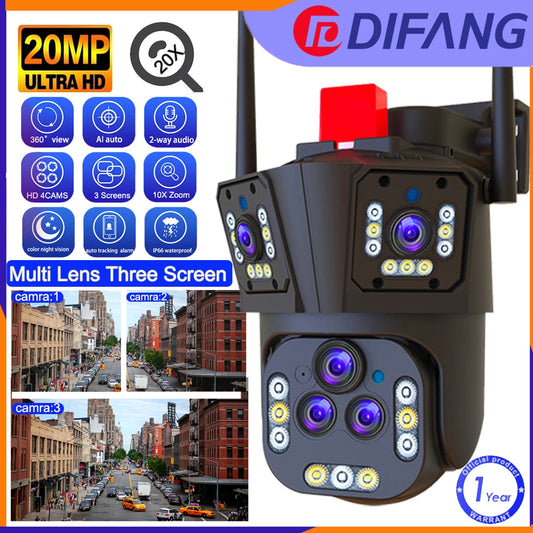 Difang 10K Outdoor 20X Zoom WiFi Surveillance Camera, Night Vision, two-way Audio, Motion Detection Auto Tracking CCTV IP Camera