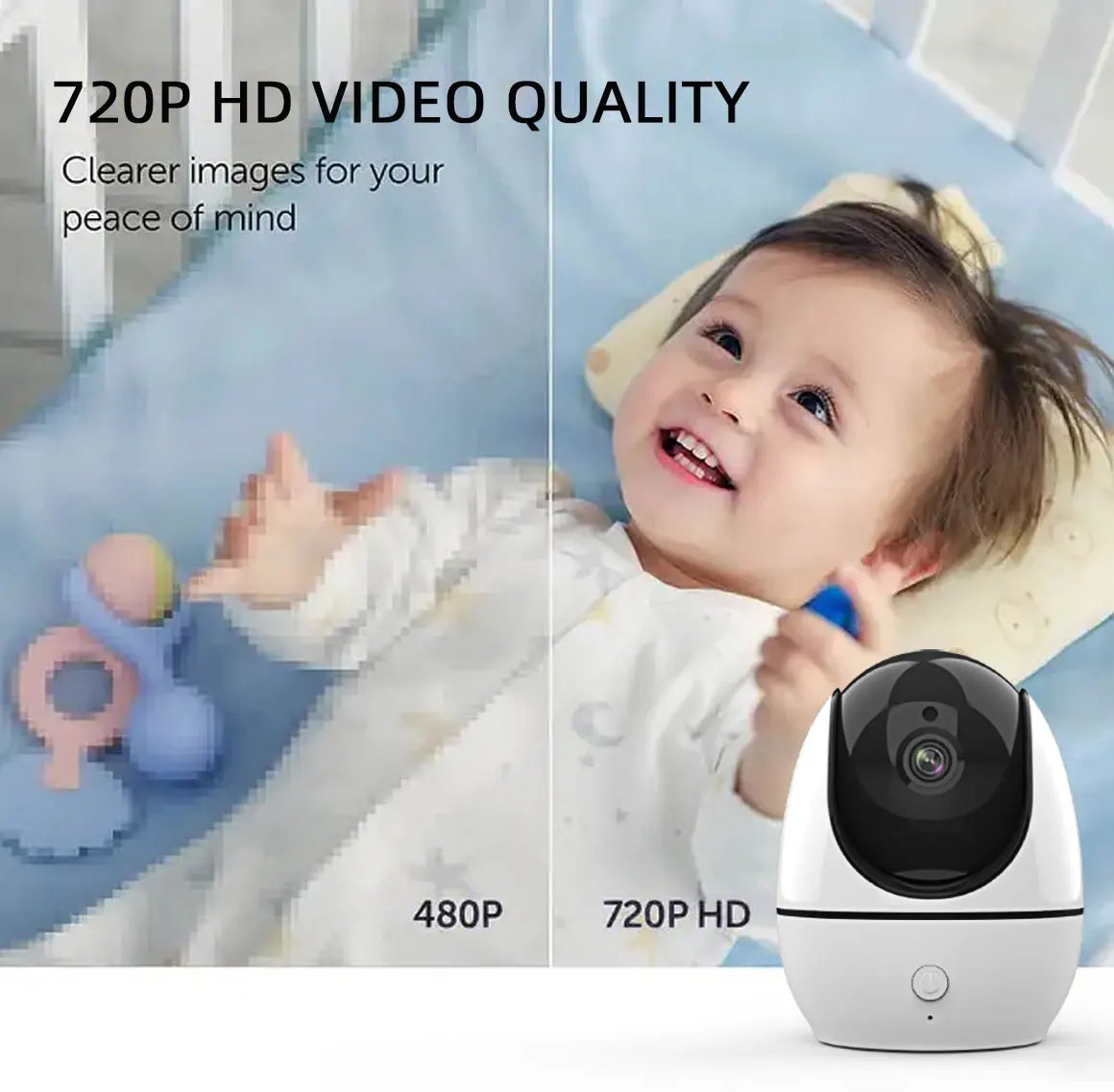 PTZ Baby Monitor 4.3 inch Wireless Video Night Vision Temperature Monitoring 2 Way Audio Talk Baby Nanny Security Camera