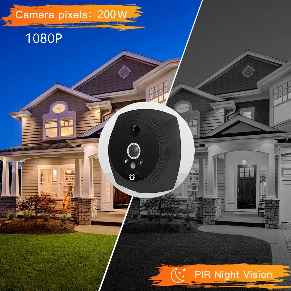 4.5 Inch 1080P Digital Door Viewer Smart Home Peephole Doorbell Camera PIR Motion Detection Night Vision Video Doorbell