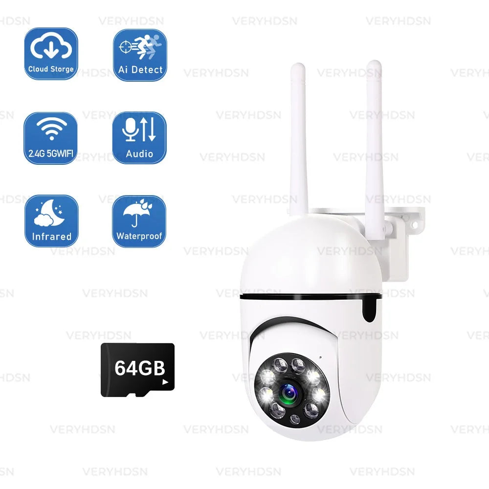 5G Wifi IP Camera FHD Wireless Security Surveillance Cameras Outdoor 4X Digital Zoom Night Color AI Smart Tracking Two Way Audio