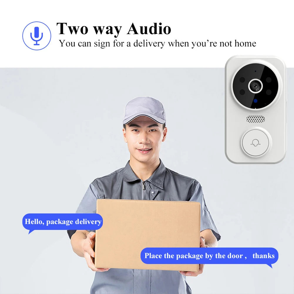 WiFi Wireless Video Doorbell Camera 2-Way Intercom Doorbell with Chime APP Remote Monitoring Night Vision Smart Home Door Bell