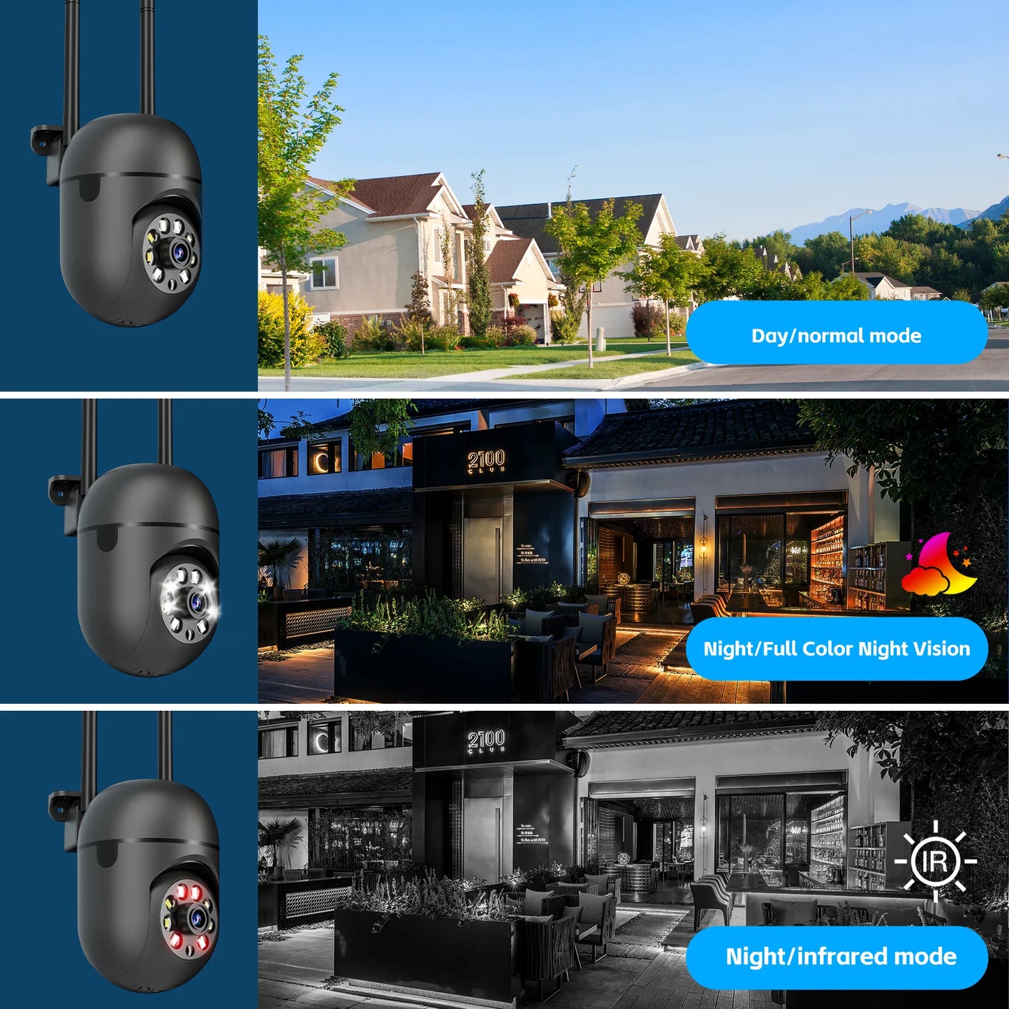 8MP 5G WIFI Surveillance Black IP Camera Auto Tracking Color Night Vision Outdoor Waterpter HD PTZ IP Security Cameras YIIOT APP