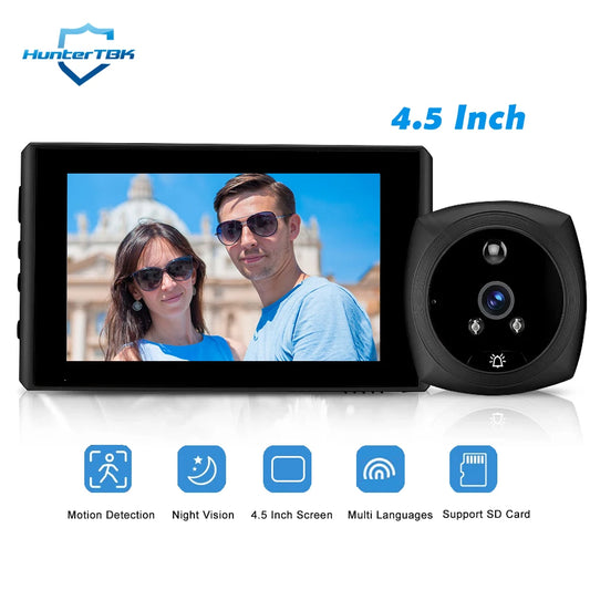 4.5 Inch 1080P Digital Door Viewer Smart Home Peephole Doorbell Camera PIR Motion Detection Night Vision Video Doorbell