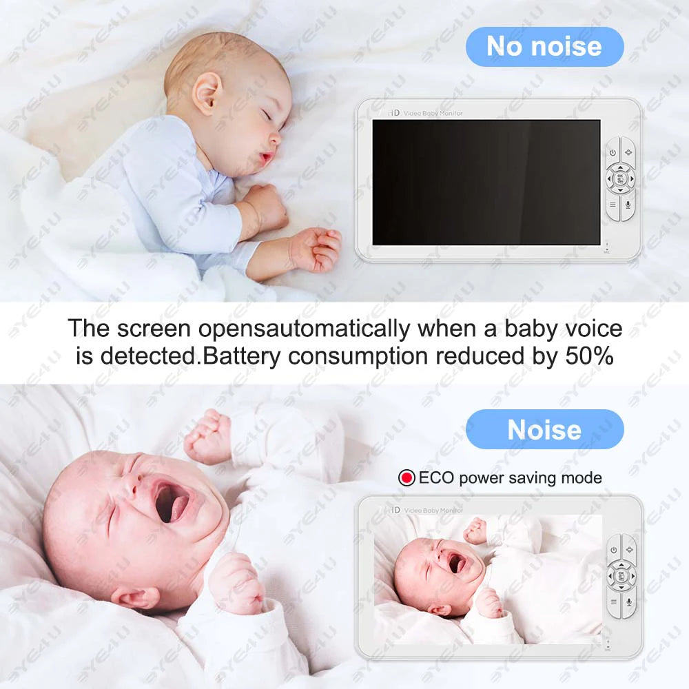 5 Inch Video Baby Monitor With Camera PTZ Zoom Babyphone Cam Security Protection Surveillance Cameras Temperature Sensor Lullaby