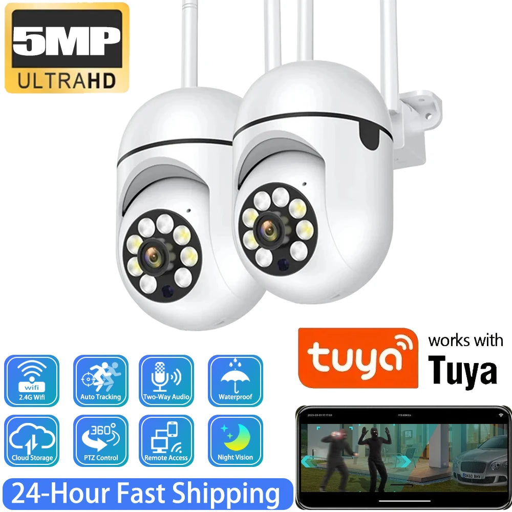 5MP Tuya Smart Life Indoor Camera Smart Home Security Video wirleess Two Way Audio Mobile Motion AI Cloud Mini Wifi Smart Camera