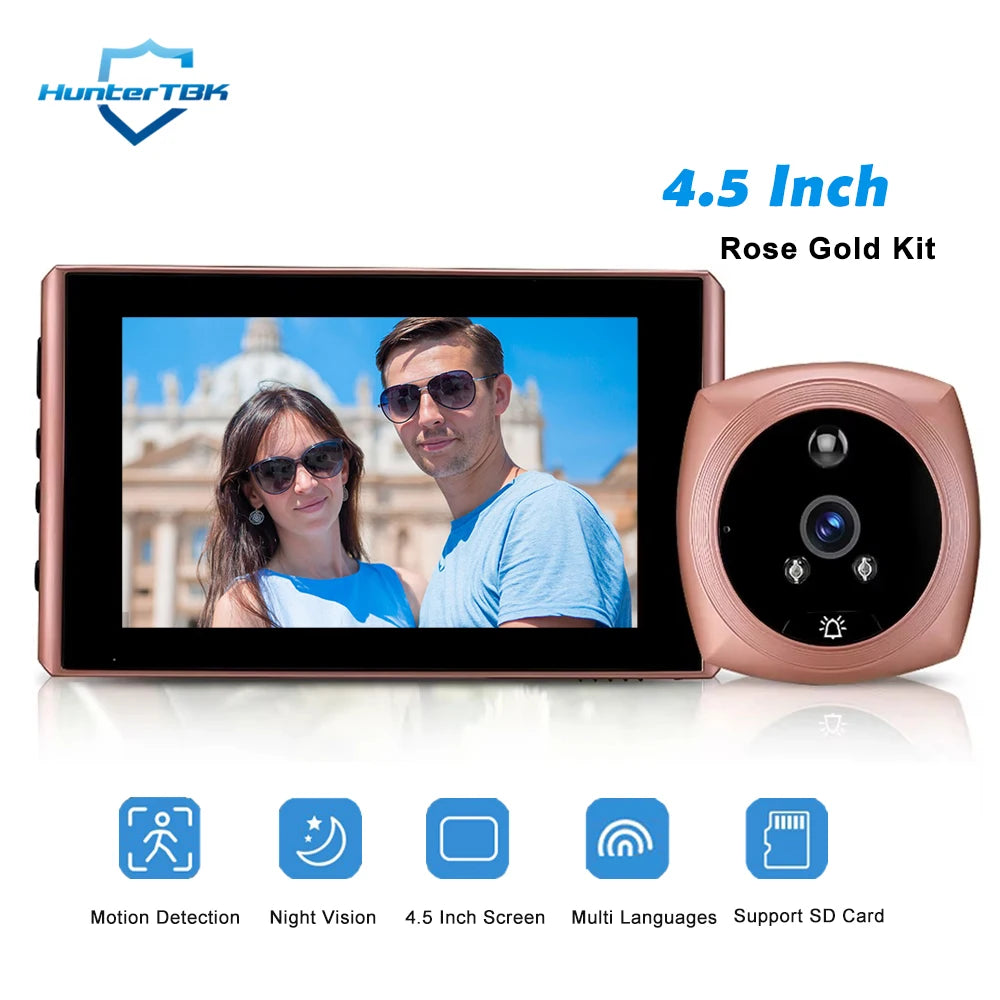 4.5 Inch 1080P Digital Door Viewer Smart Home Peephole Doorbell Camera PIR Motion Detection Night Vision Video Doorbell