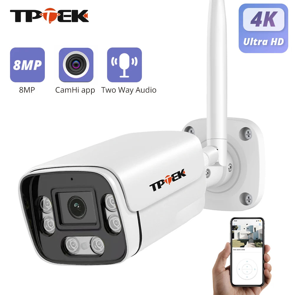 8MP 4K IP Camera Wifi Outdoor Surveillance Home Securtiy Protection CCTV Wi Fi Camara 5MP Video Wi-Fi Waterproof CamHi IP Cam