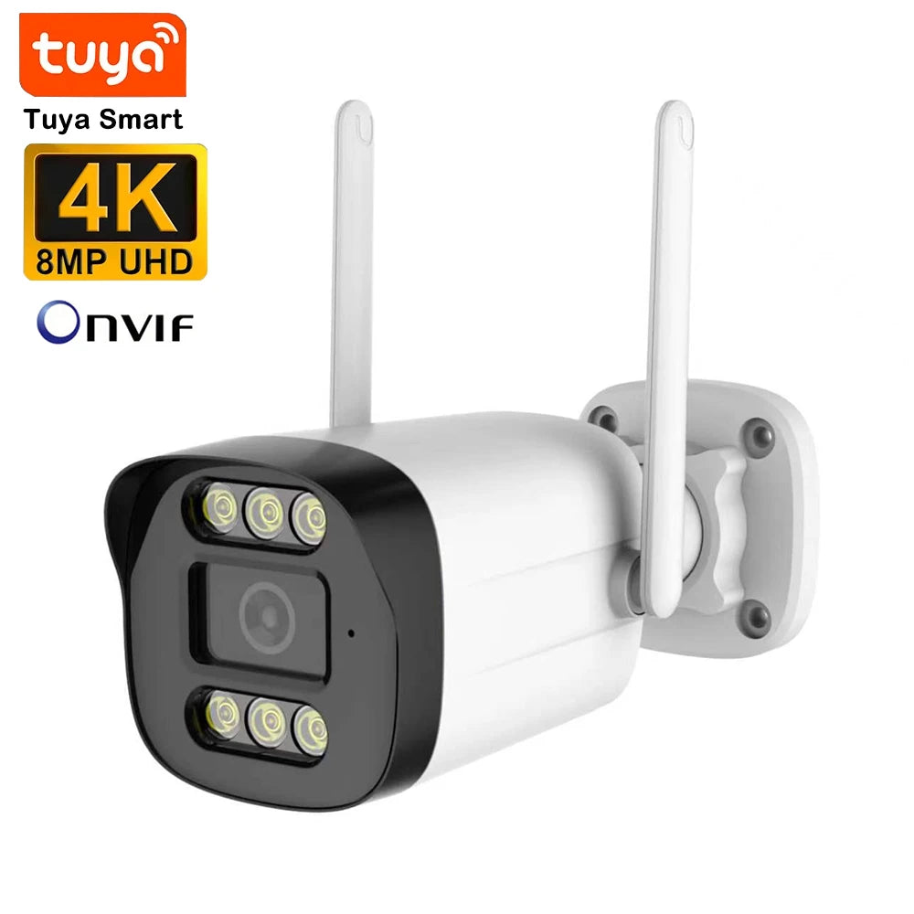 4K 8MP Tuya Smart Life Onvif WIFI HD Waterproof Outdoor P2P WiFi Security Bullet CCTV Surveillance IP Camera