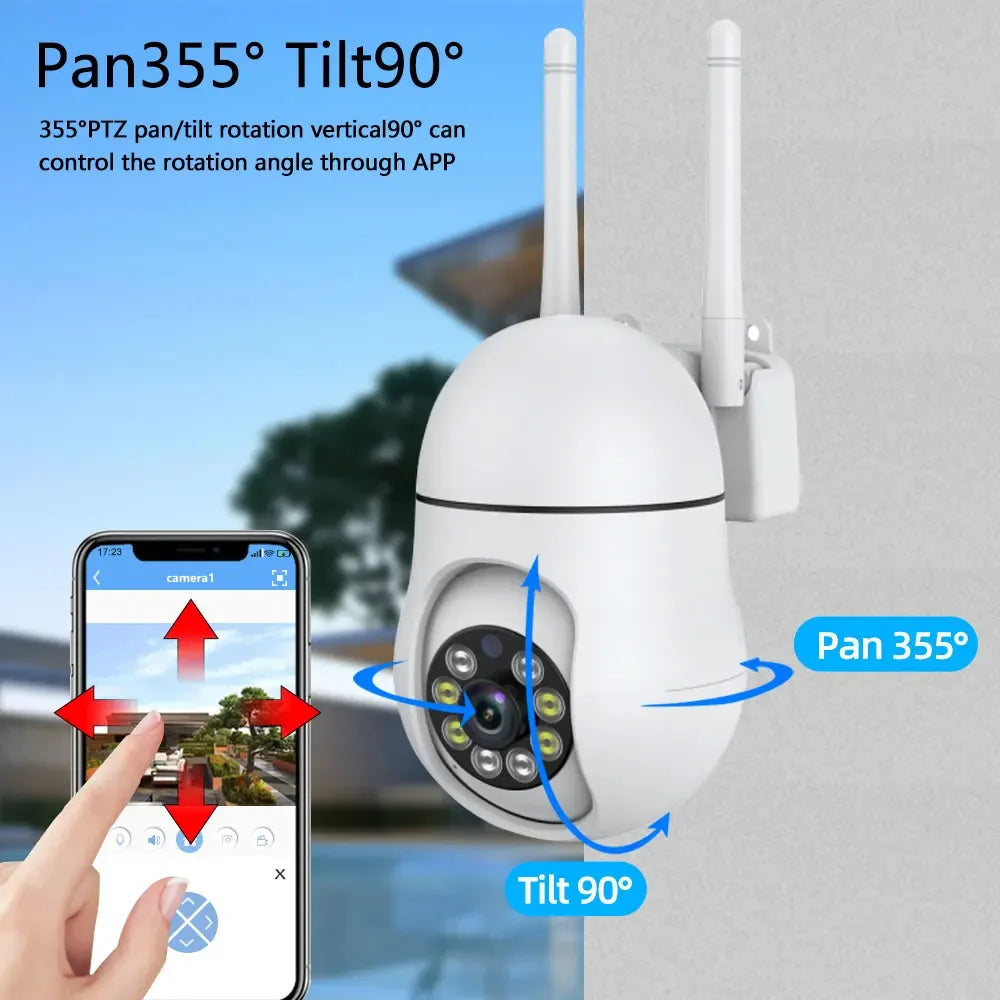 5MP PTZ Wifi IP Camera Cloud Storage PTZ Control CCTV Security Camera Outdoor Two-Way Audio Auto Tracking Wireless PTZ Camera