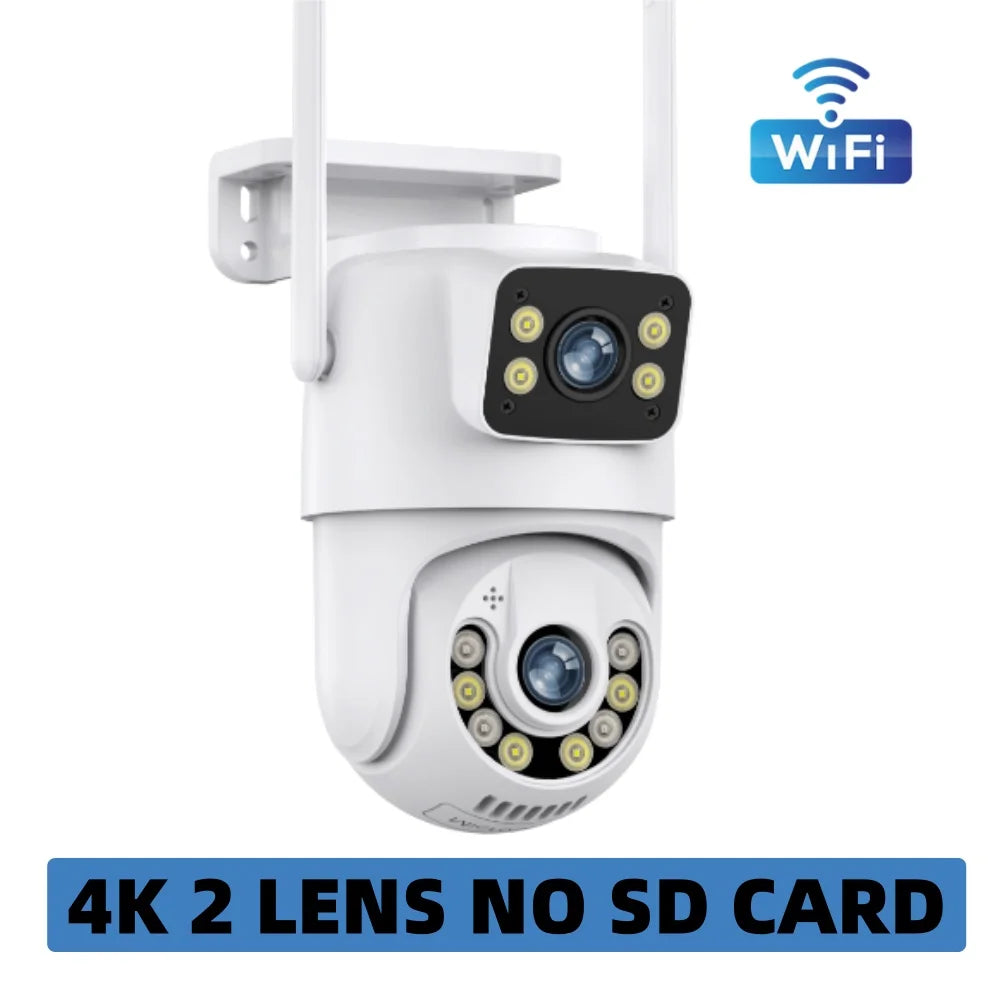 Three Lens PTZ IP Camera Outdoor 6K HD Three Screen WiFi Security Camera Auto Tracking 4K Dual Len Wirelss CCTV Camera iCsee