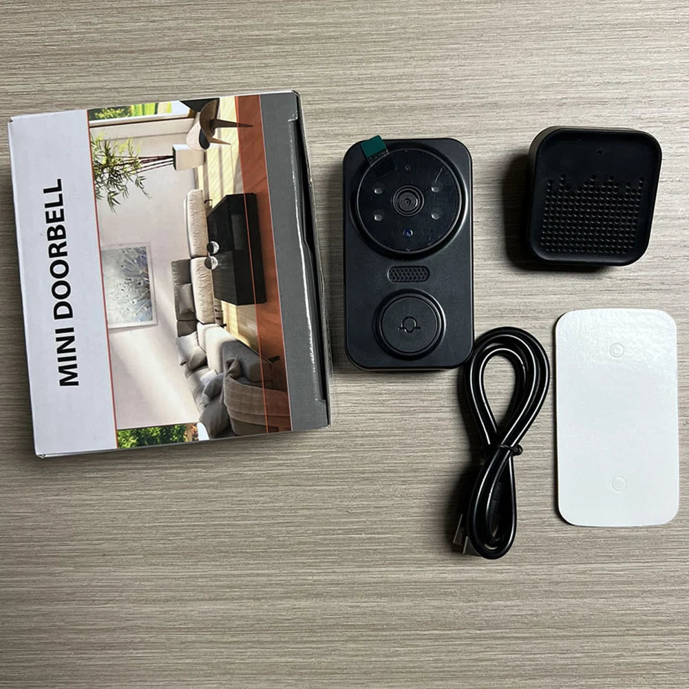 WiFi Wireless Video Doorbell Camera 2-Way Intercom Doorbell with Chime APP Remote Monitoring Night Vision Smart Home Door Bell