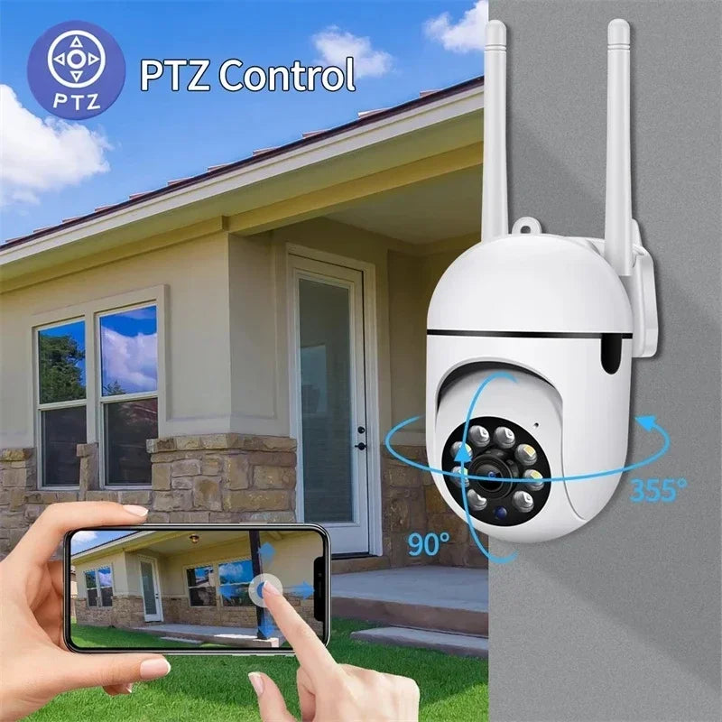 5MP Wifi Video Surveillance Camera 5G CCTV PTZ IP Camera Smart Human Tracking 4X Zoom Night Vision Full Color Outdoor Waterproof