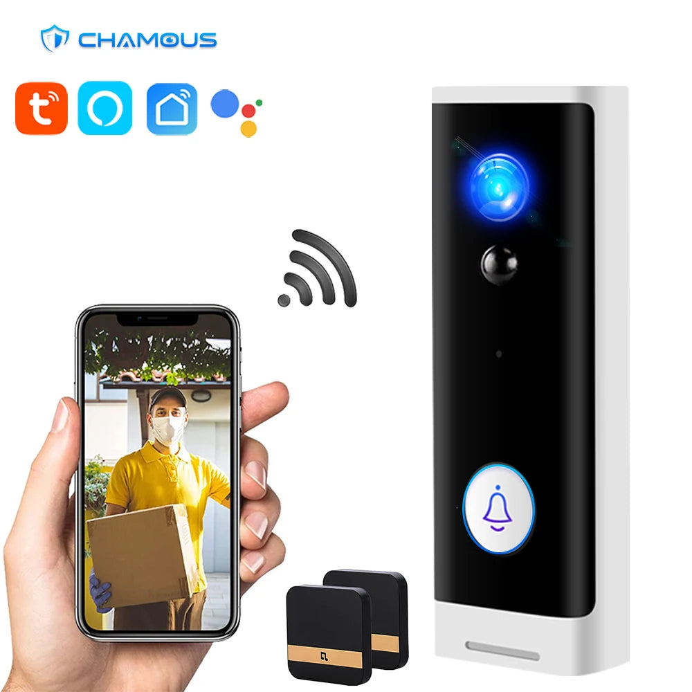 Tuya WiFi Doorbell Camera 1080P HD Battery Video Door Bell Smart Home Night View Security Protect APP Control Alexa Google