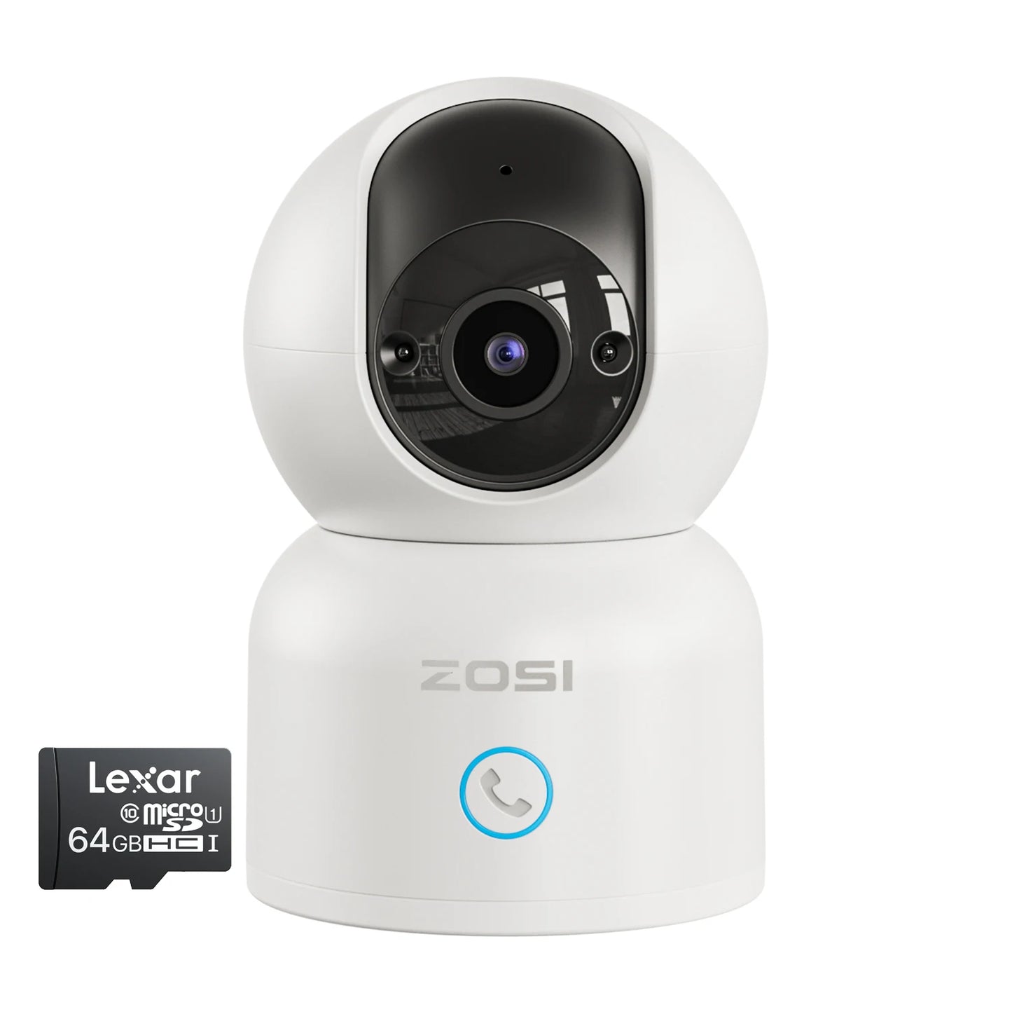 ZOSI Indoor Pan/Tilt Smart Security Camera C518 2K 360 Degree Baby Pet Monitor 2.4G/5G Dual-Band WiFi Home Cam with Phone APP